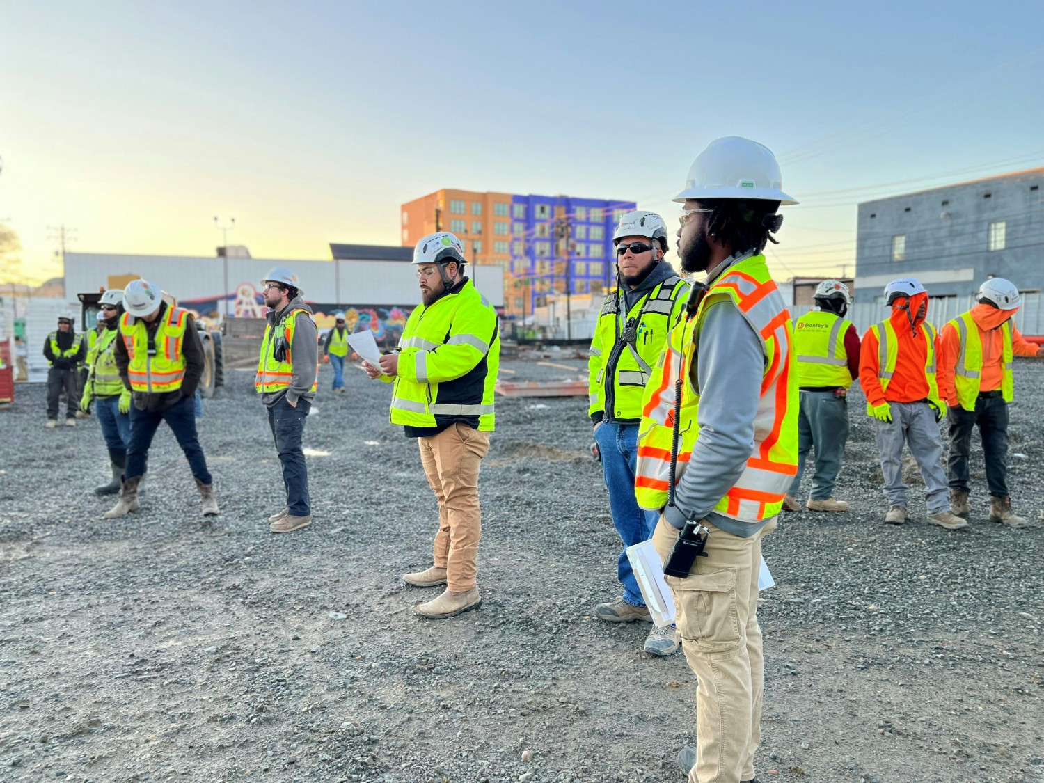 Our Safety team leading a safety stand-down on-site. 