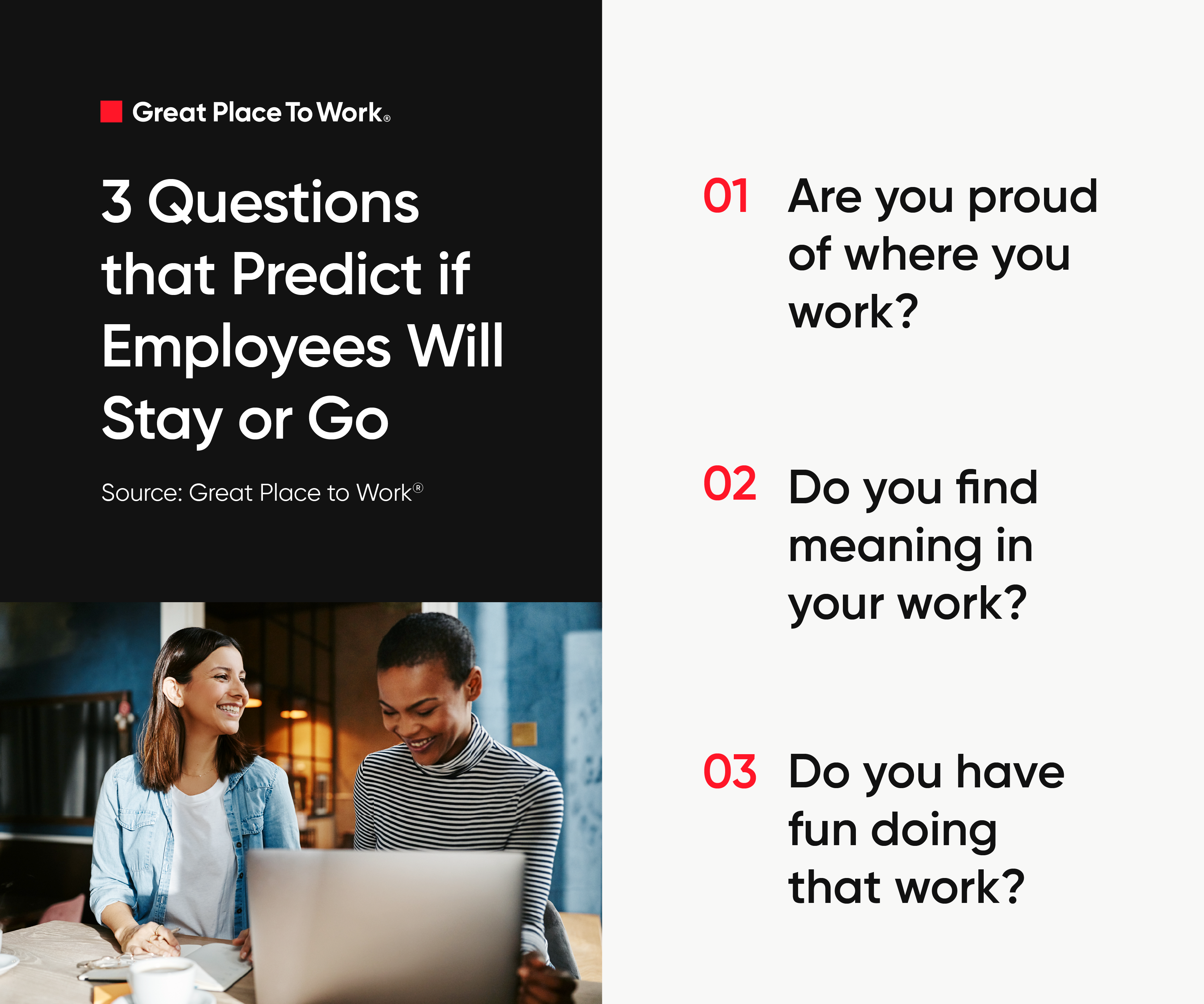 Questions that predict if employees experience purpose at work and employee retention