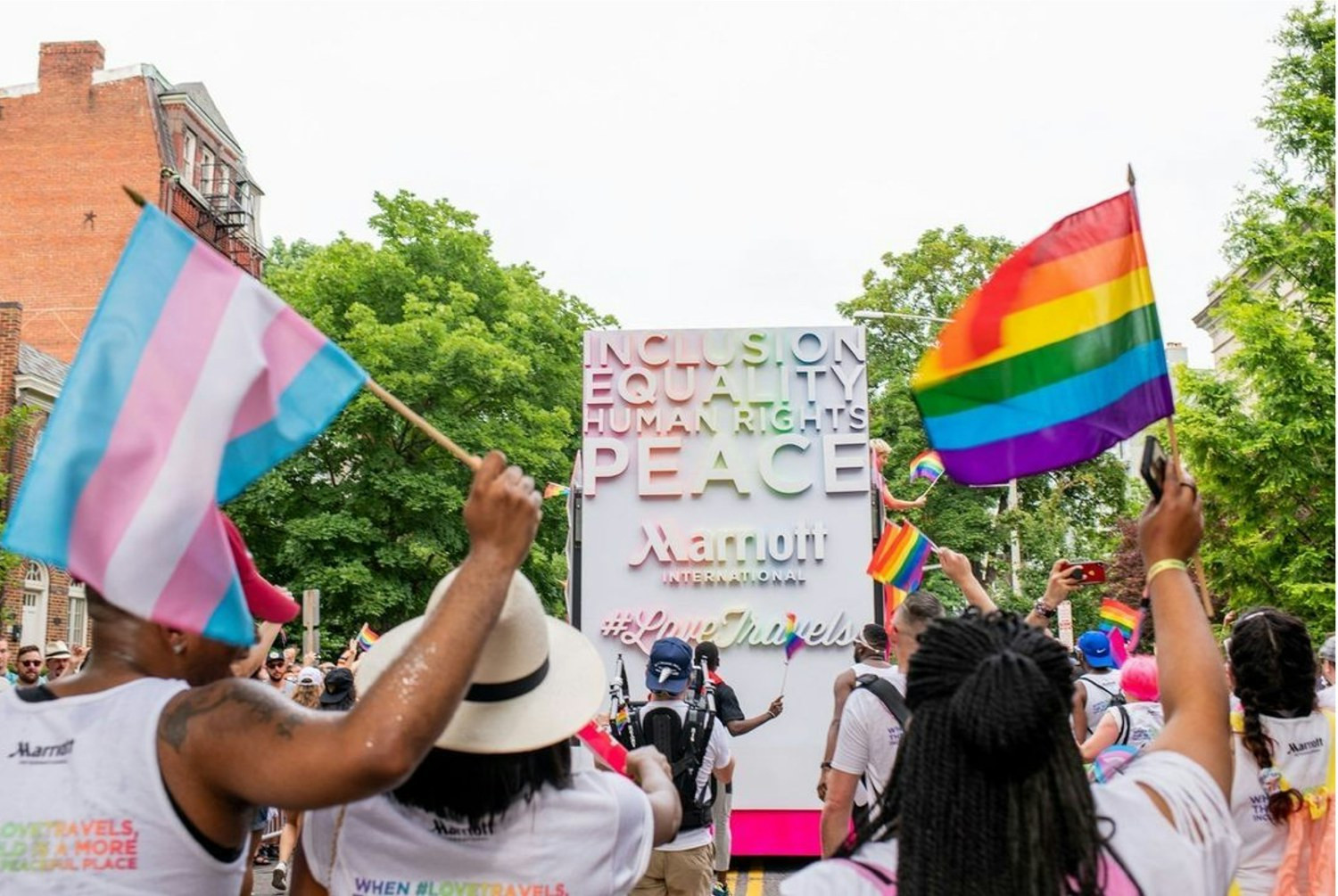 Marriott associates participating in the Washington, D.C. Capital Pride Parade.