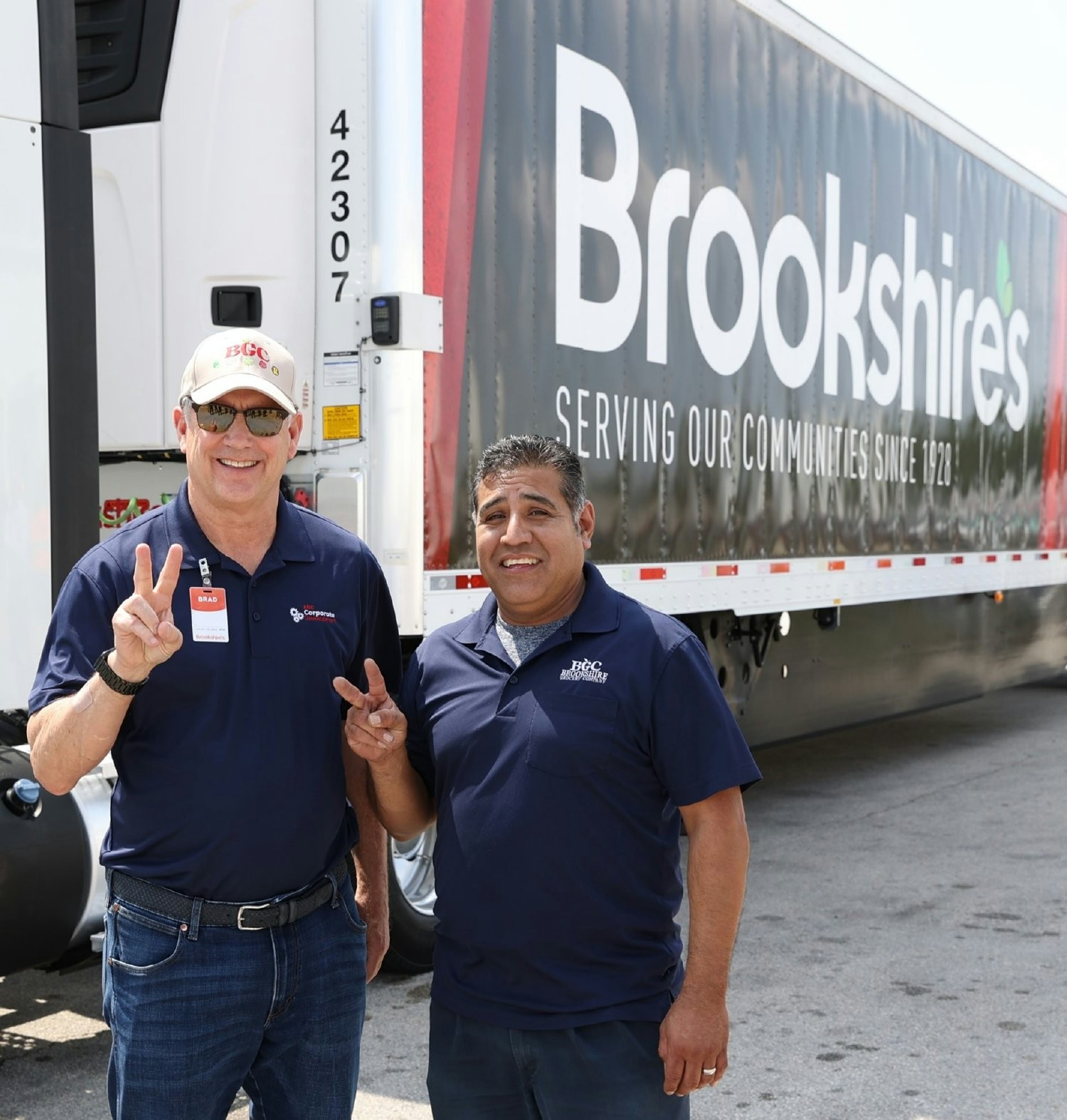 CHAIRMAN & CEO BRAD BROOKSHIRE (L) DRIVES GREAT WORKPLACE CULTURE - HERE WITH A TRUCK DRIVER HONORED FOR 2M SAFE MILES
