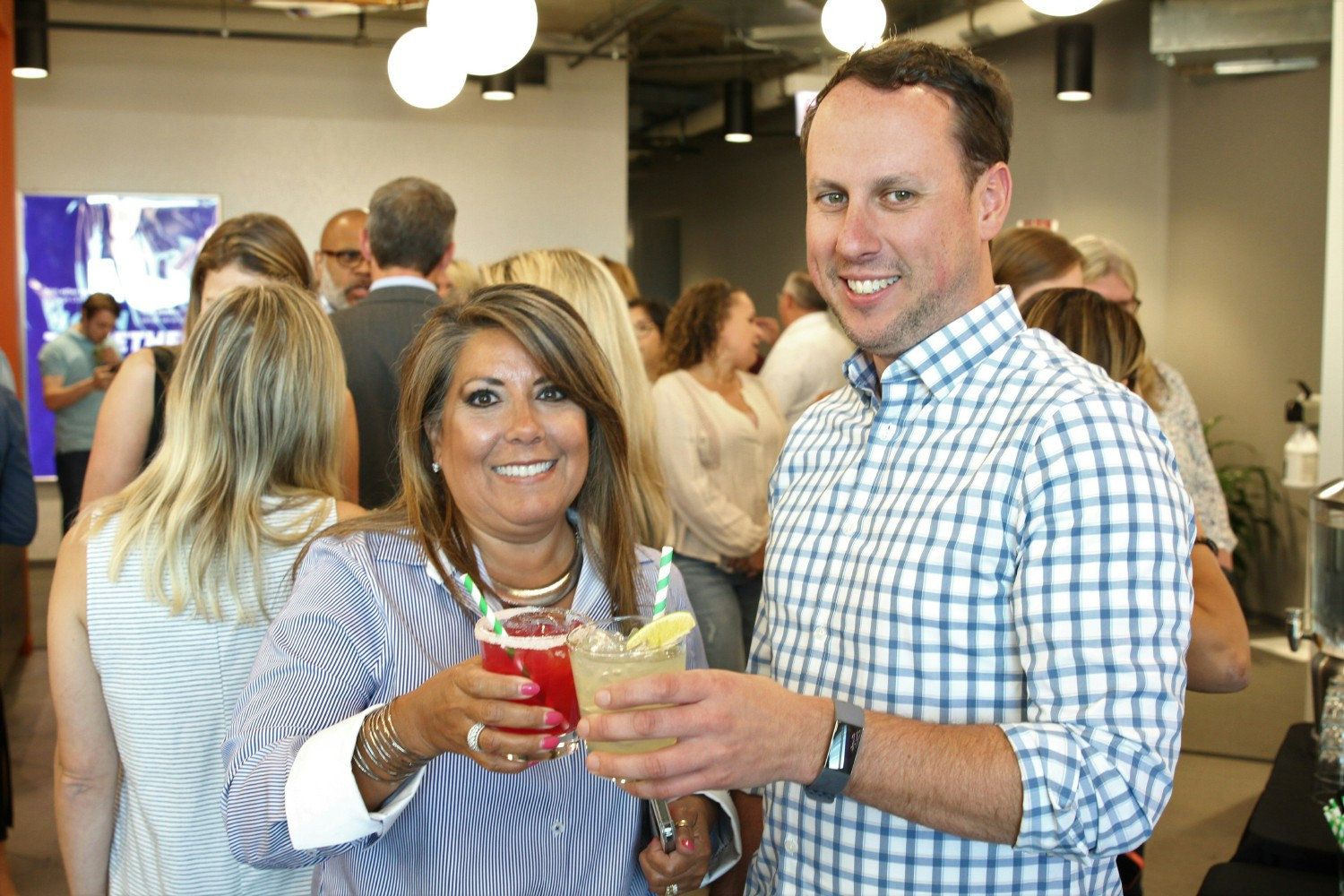 Colleagues celebrate Colleague Appreciation Month at a Margarita Happy Hour.