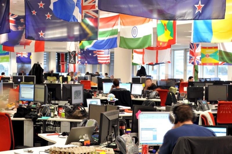 Flags are a traditional desk space decoration at Rackspace Technology to show off who you are and where you're from!