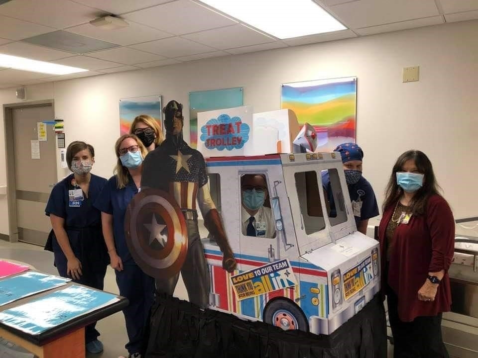 Colleagues show they are “All In” during Healthcare Appreciation Week.