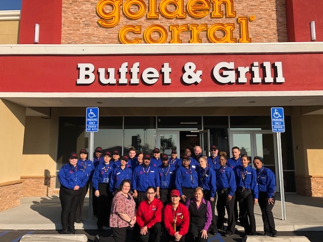 The A-Team celebrates a Golden Corral grand opening! Our experienced A-team members provide training to new restaurants to create the foundation for building a team that has the skills, resources, and ability to execute our mission. 