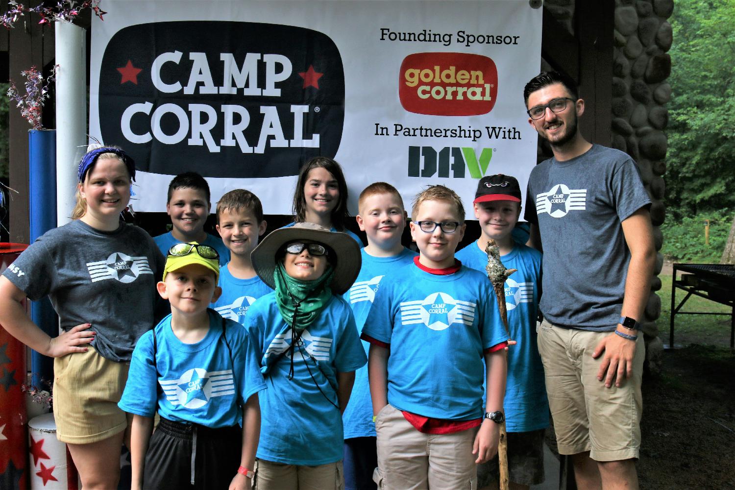Golden Corral is the founding sponsor of Camp Corral, a one-of-a-kind, world-class camp experience that fosters positive change, increases self-confidence, and builds resilience through top-notch programming at some of the best camps in the United States. Camp Corral transforms the lives of children of wounded, injured, ill and fallen military heroes by providing a unique summer camp experience.