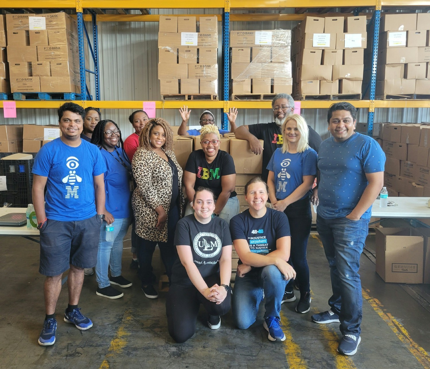 IBMers from the Client Innovation Center in Monroe volunteering at NE Louisiana Food Bank on 5/17/22.