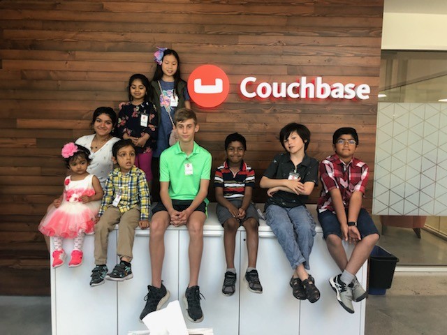 Couchbase kids around the Couchbase office