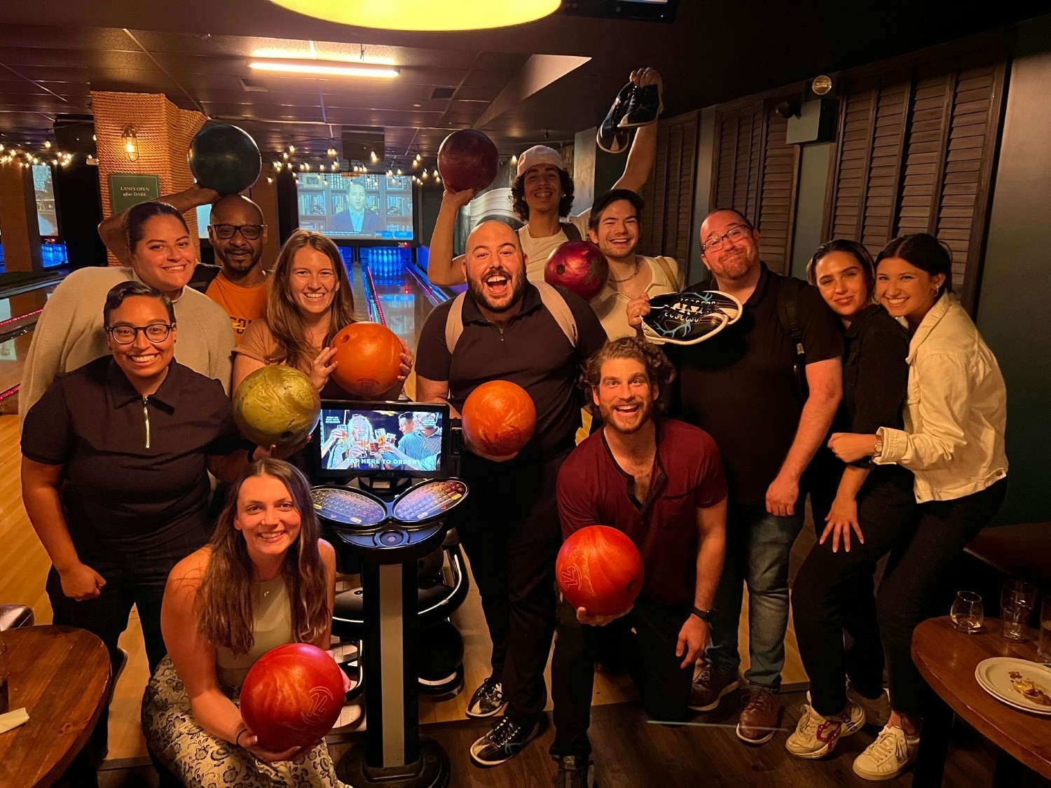 Convene's NYC team getting their team building on with some bowling 