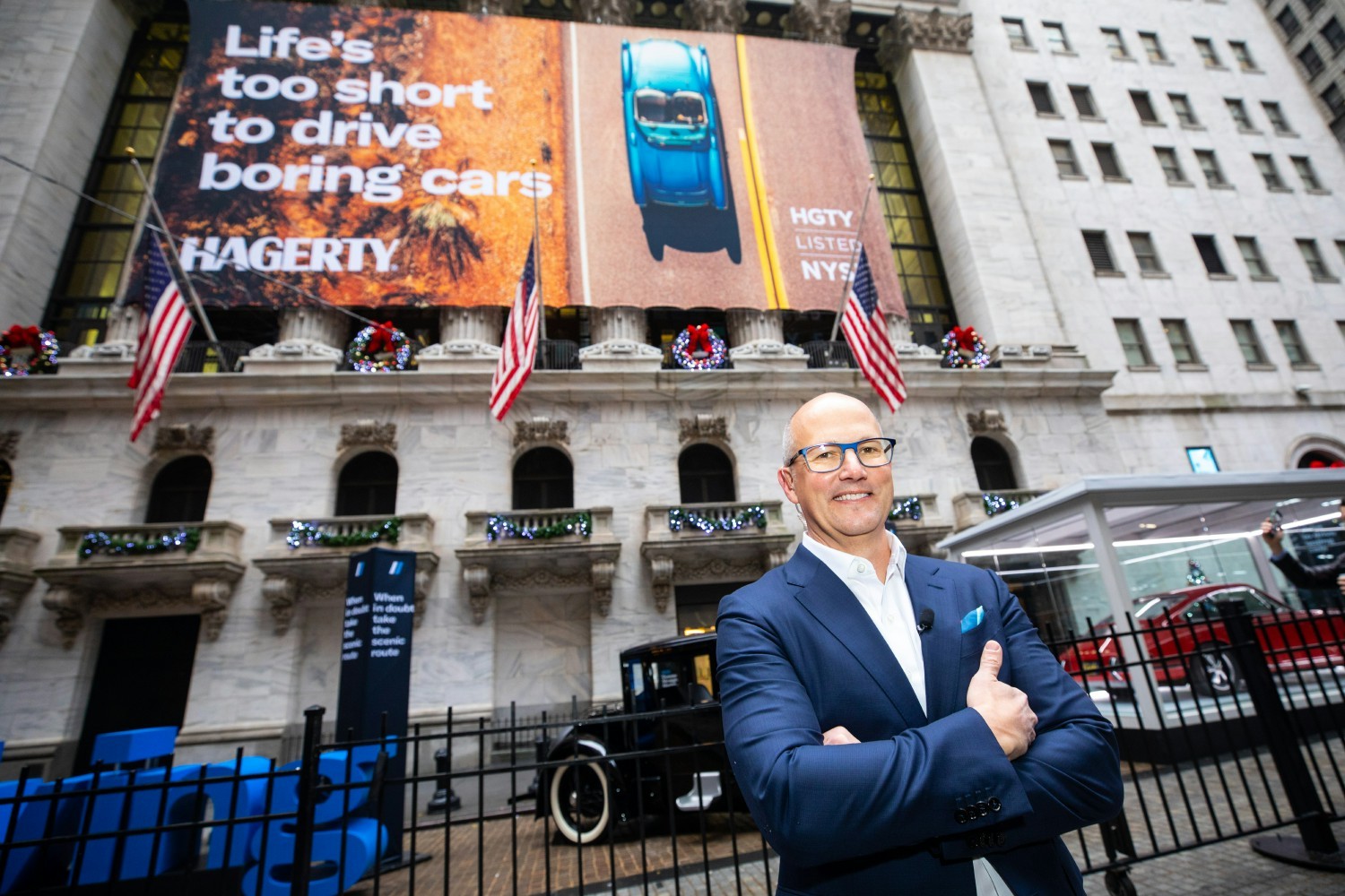 CEO, McKeel Hagerty, celebrates the debut of Hagerty as a publicly treaded company on the New York Stock Exchange