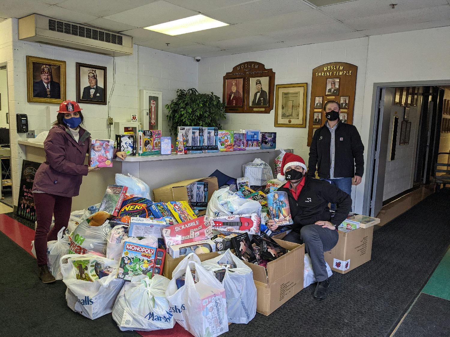 Annual toy donation to Shriners.