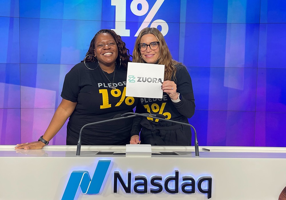 Zuora featured on the Nasdaq as a proud Pledge 1% member