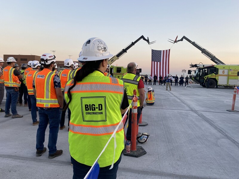 Construction teams honoring those lost on 9/11 at the Salt Lake Airport project