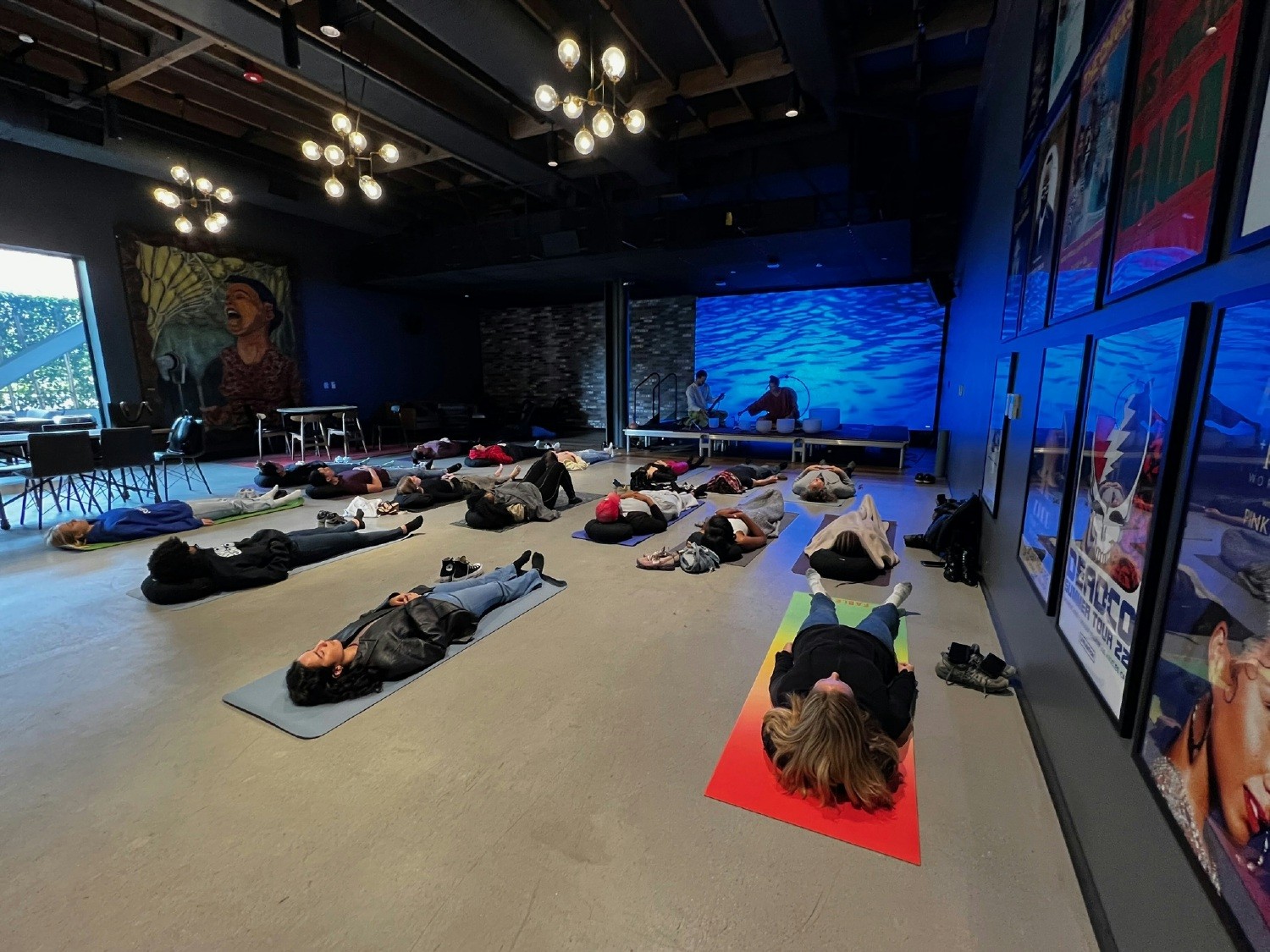 Live Nation employees take a mental health pause with a live meditation & sound bath hosted by Mindful Nation