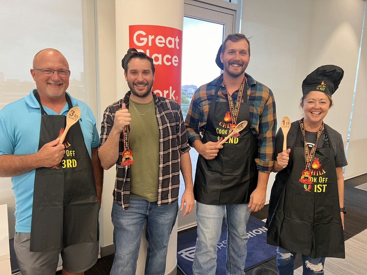 We hosted a Chili-Cook Off and people got to vote on their favorite one. Here are the chili cook-off champions!  