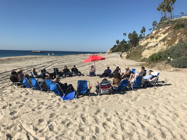 Beach meetings are frequent at our West Coast office in Laguna Beach!