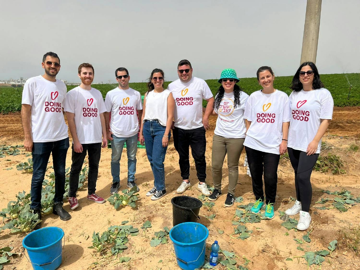 Team members from our Israel office at a harvest on our Good Deeds Day 