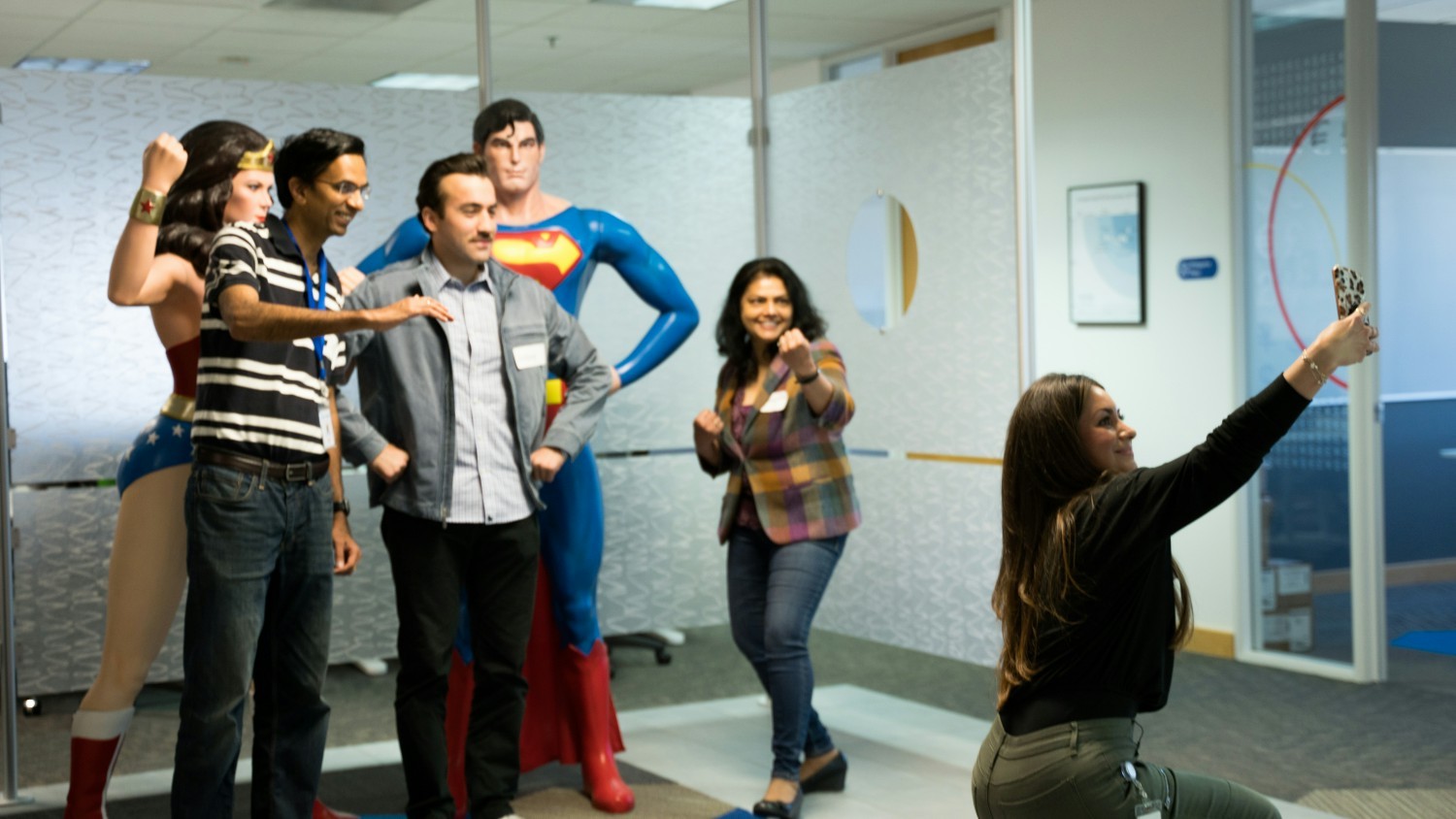 Superman and Wonder Woman at our San Mateo HQ