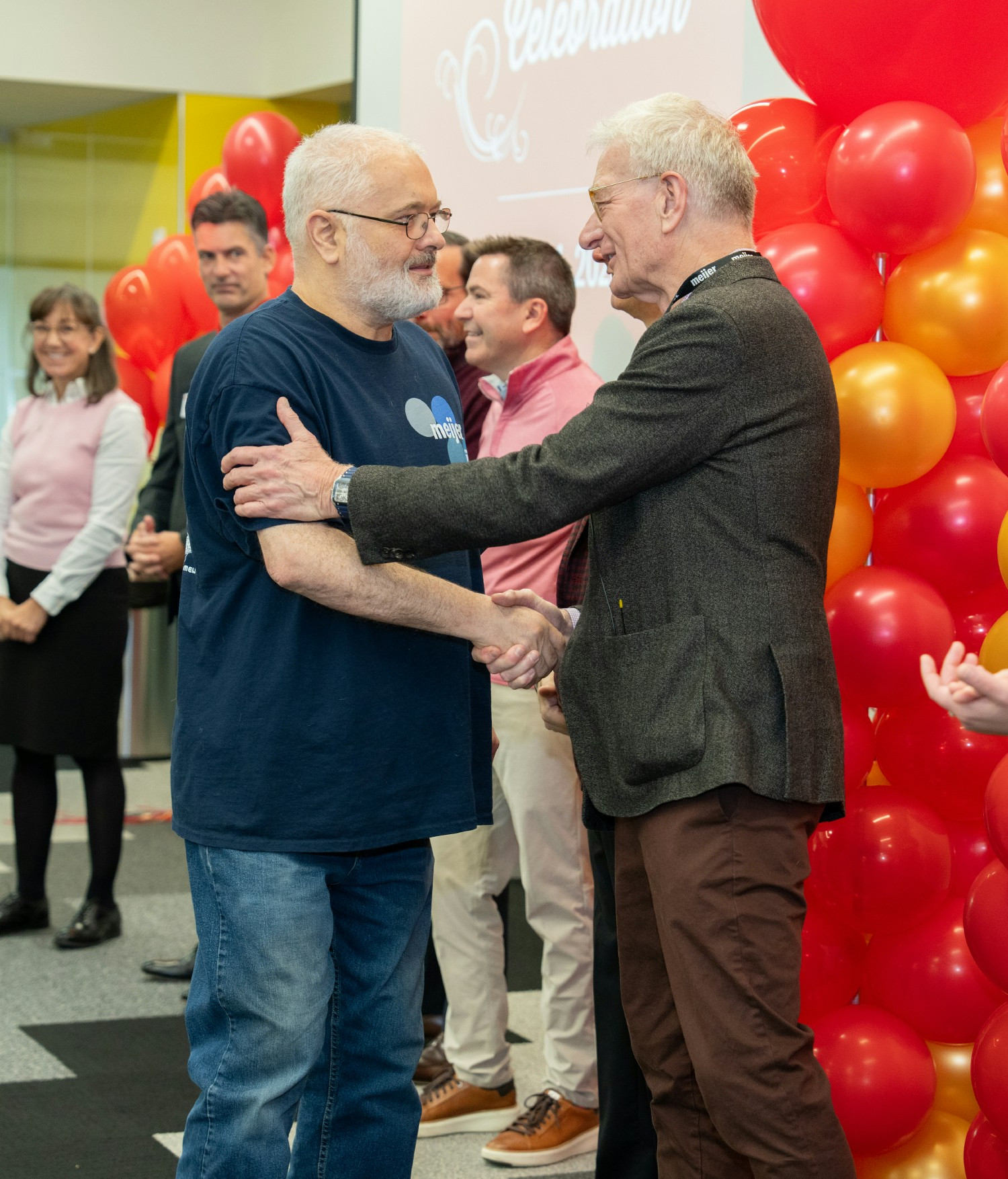 Executive Chairman Hank Meijer recognizing a team member during our annual Ruby Recognition Celebration. 