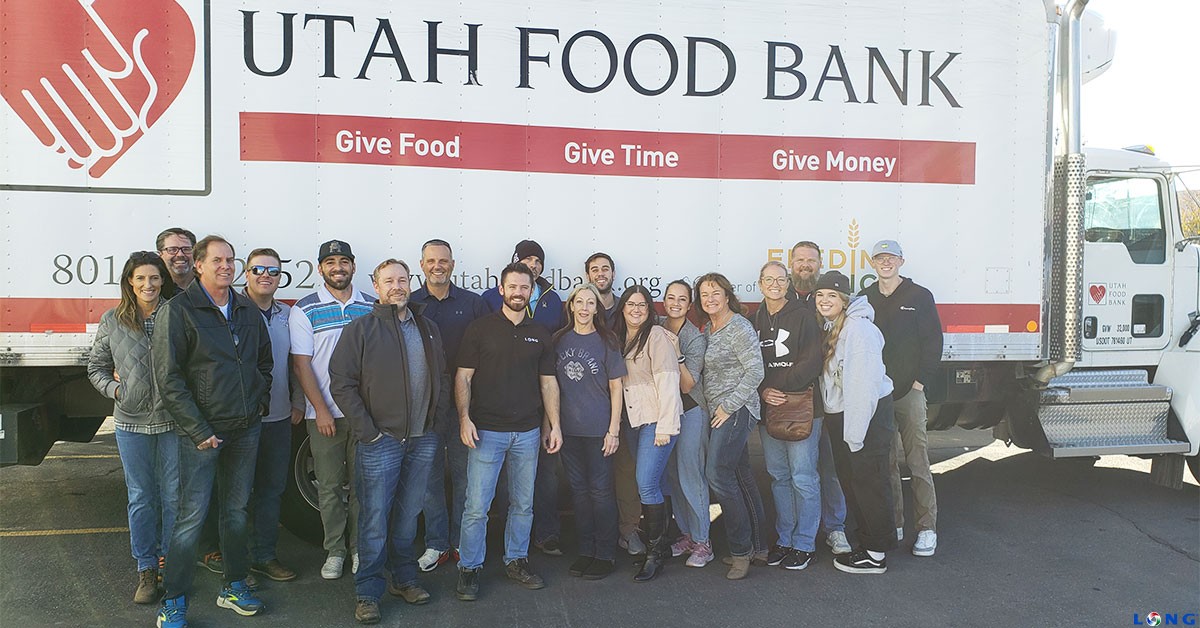 The Utah team volunteering for the Utah Food Bank.