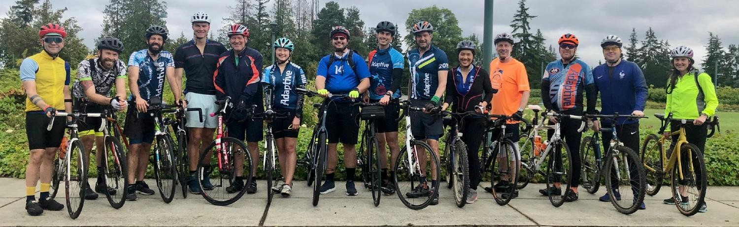 Adapters participating in a training ride for Obliteride, the annual fundraiser from Fred Hutch.
