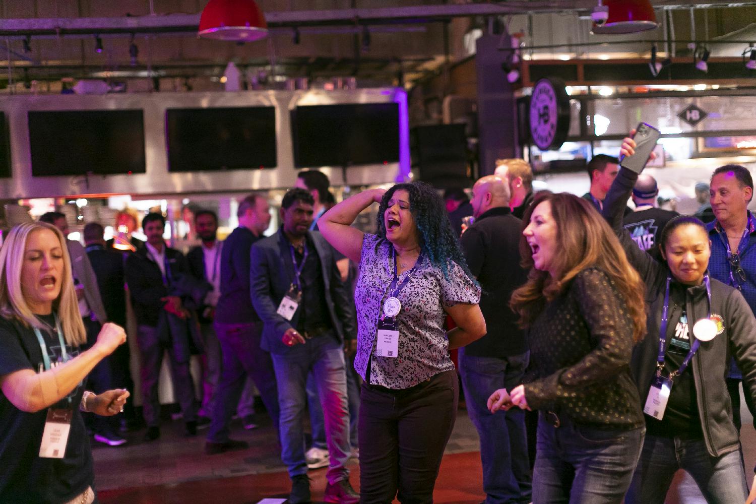 Employees hit the dance floor at the Reading Terminal Market during our talent experience conference IAMPHENOM.  