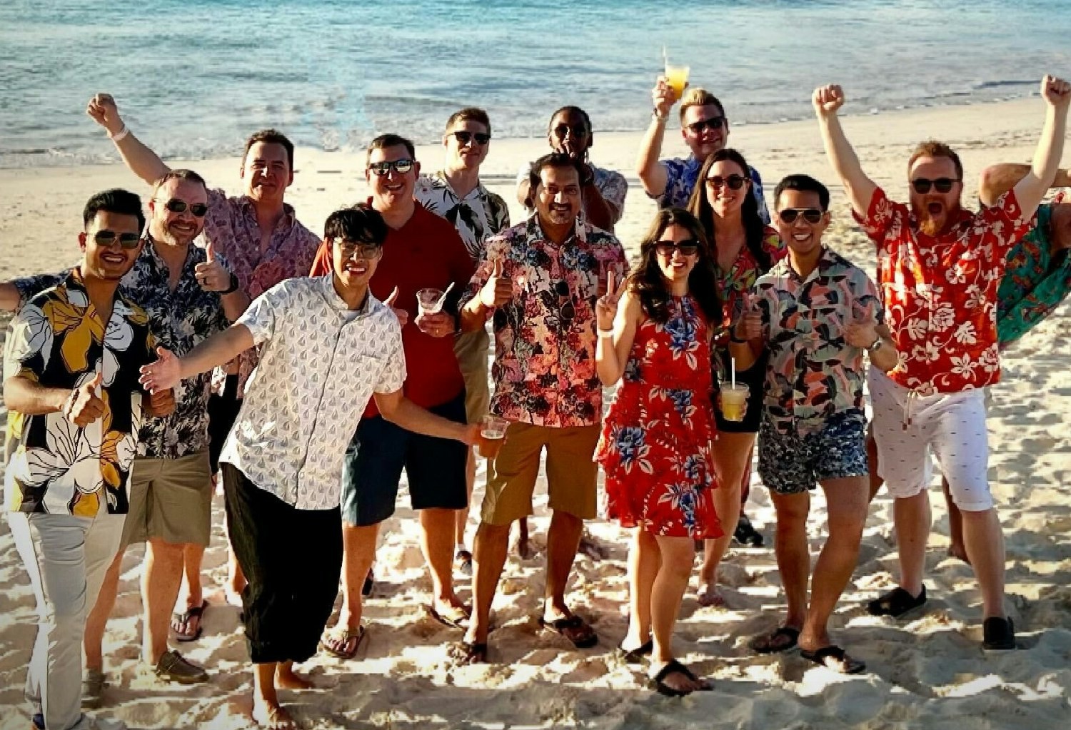 Members of our Technology Solutions practice connect on the beach in the Bahamas