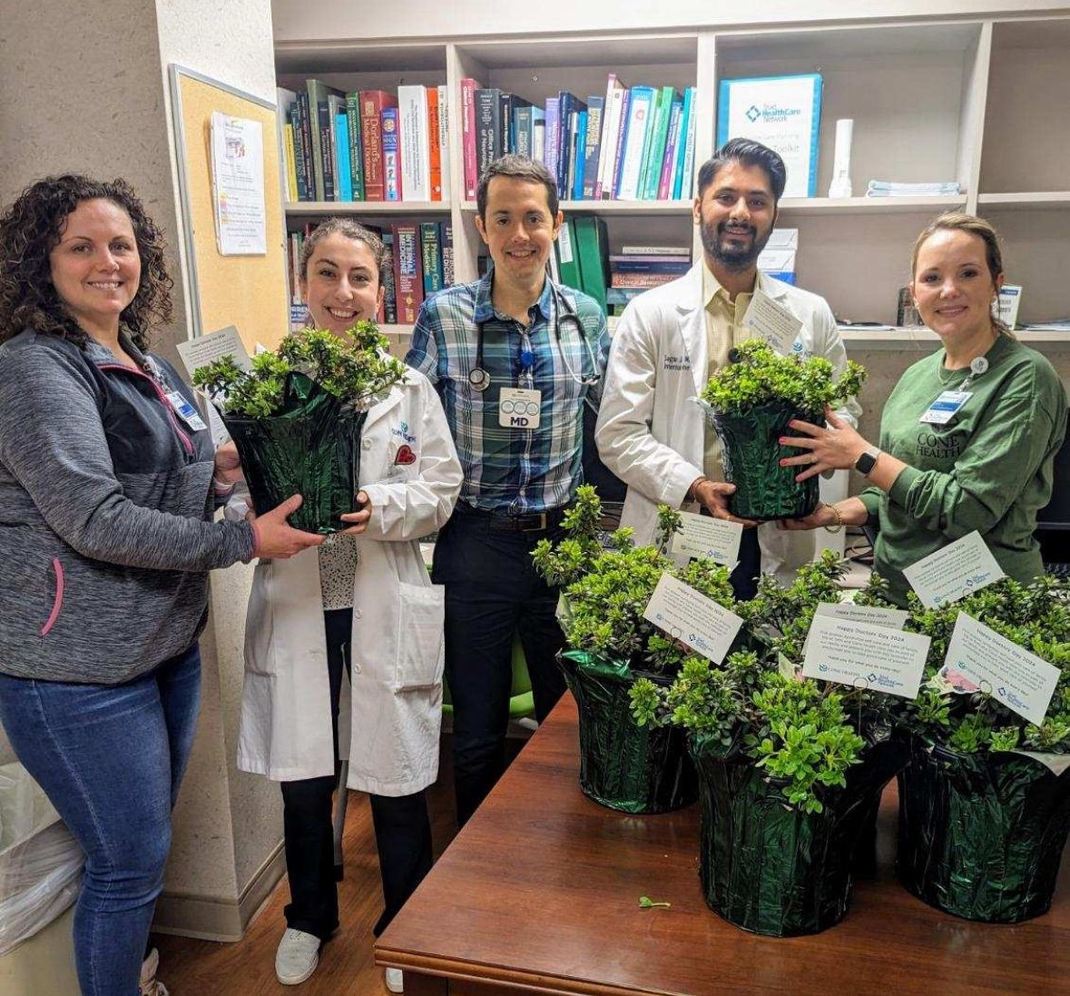 For National Doctors' Day, teams delivered hundreds of plants to Cone Health physicians in thanks for all they do. 
