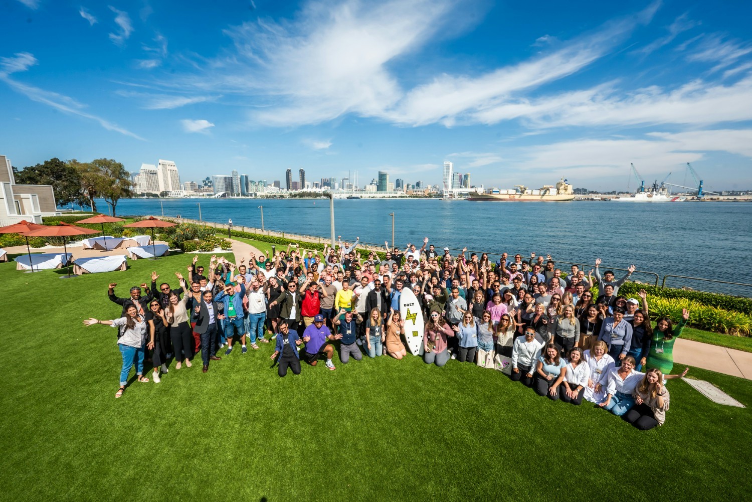 The entire Bolt team at a company offsite in San Diego, CA.