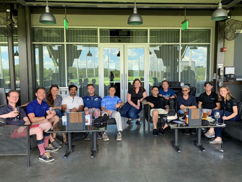 Having fun at Topgolf at our Fiscal Year Kick Off!