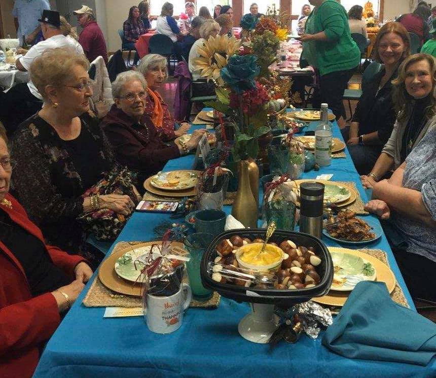 Anova Team contributed to a table decoration and donations at a senior center event