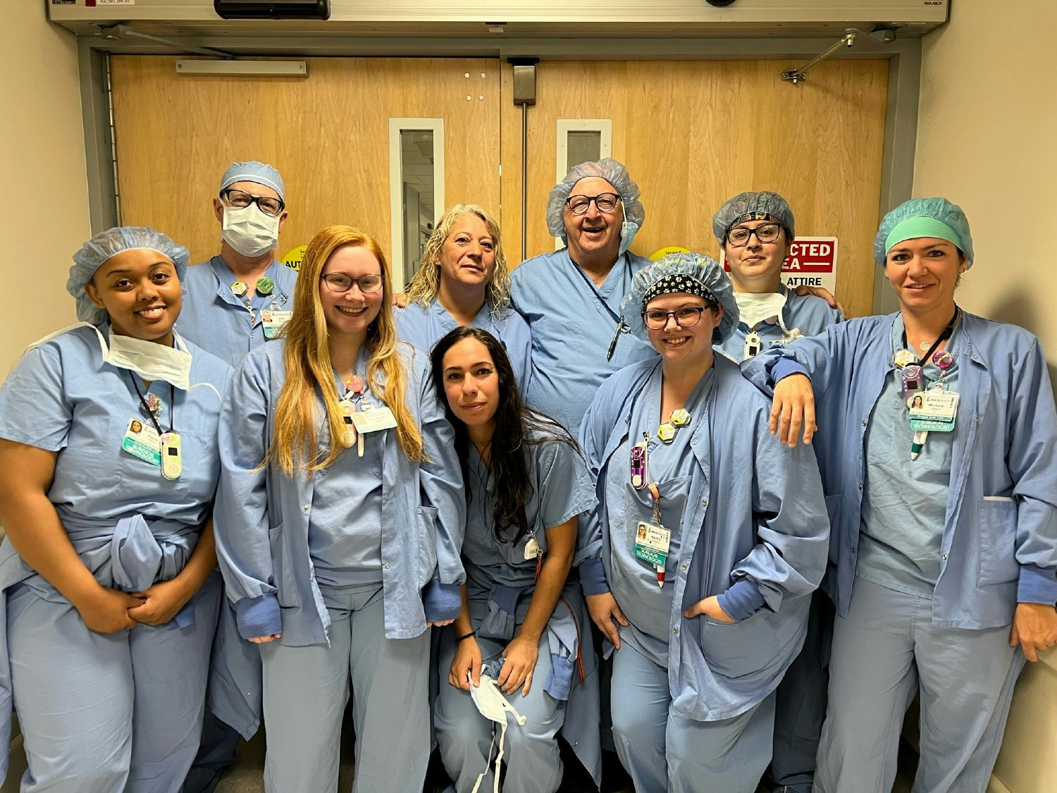 Surgical technologists before a busy day in our Witting Surgical Center. 