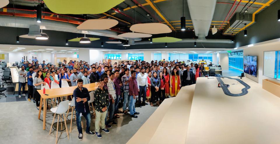 Our President & Co-Founder, Sanjay Jupudi addressing the employees during a recent Town hall