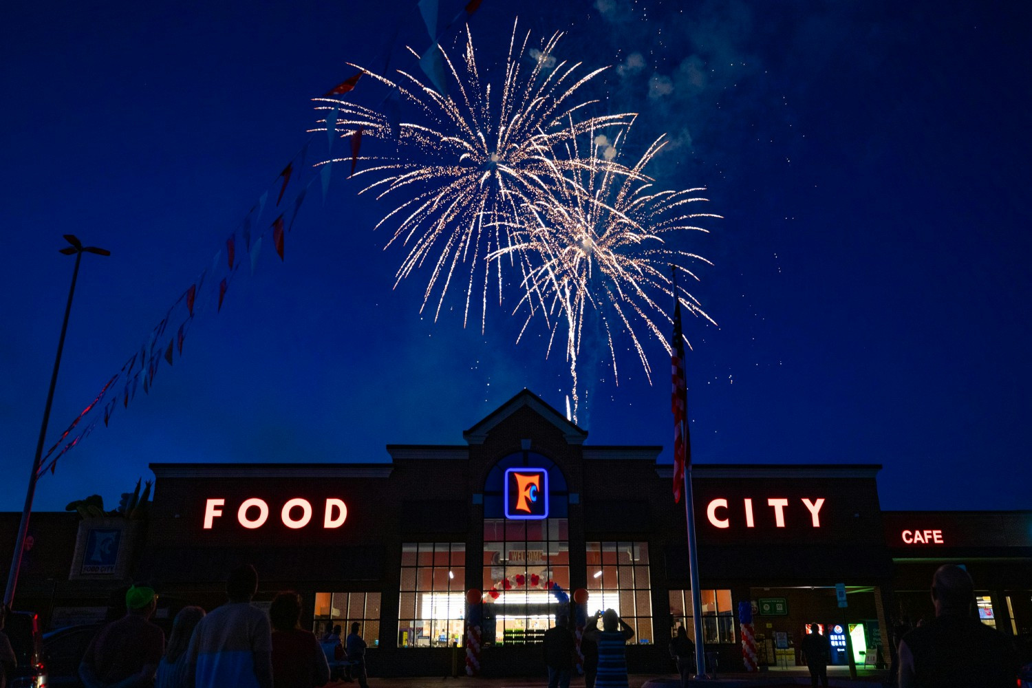 Food City hosts a spectacular community fireworks display following new store openings.