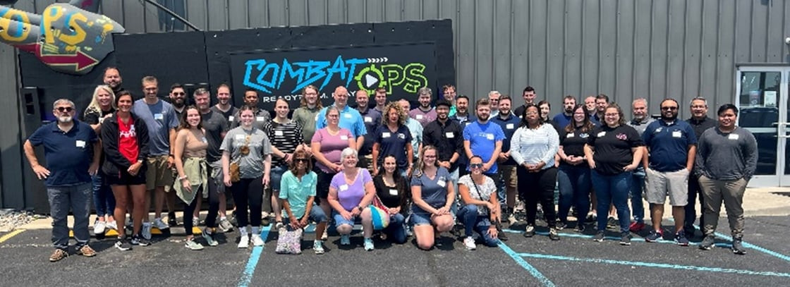 Fort Wayne office outing at Combat Ops in June 2023.