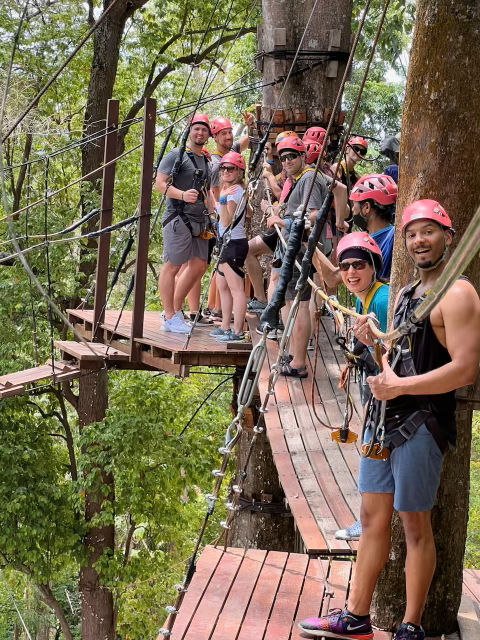 Unforgettable team adventure, ziplining in Thailand.