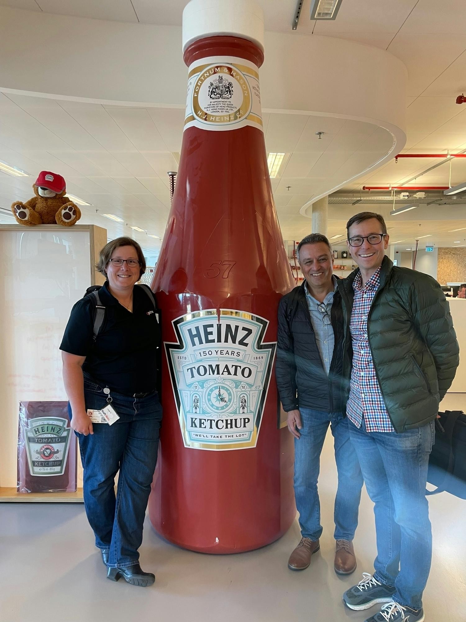 Big Heinz ketchup.  Why wouldn't you take a picture with one?