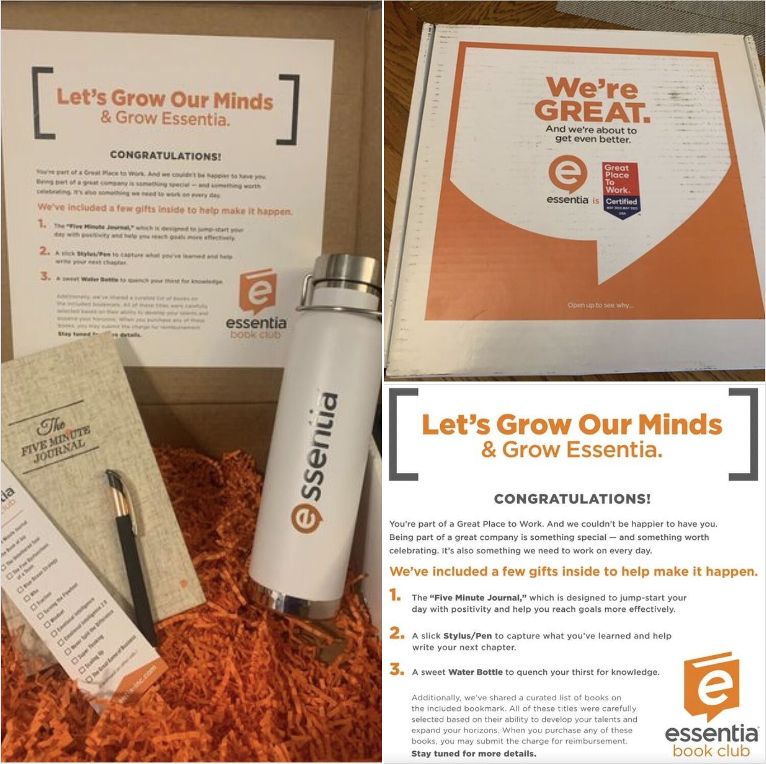 Essentia launched a book club by sending a swag box to all team members.