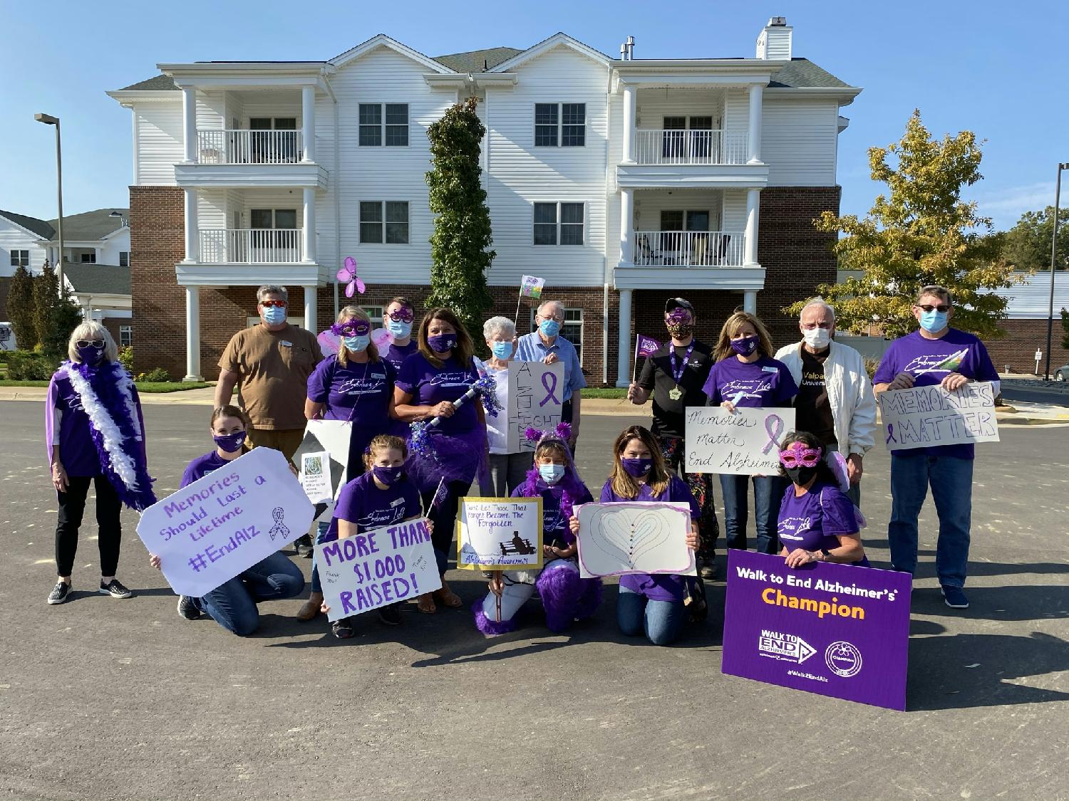 Staff dressing up and having fun at our 2020 Walk to End Alzheimer's Event!