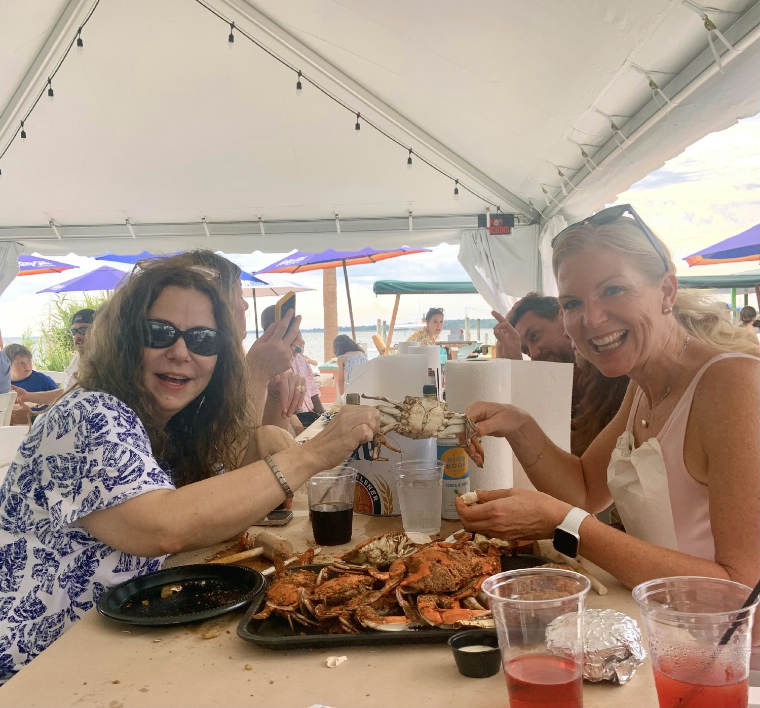 KGO Owners Jen Olson and Selva Gunenc at our crab feast