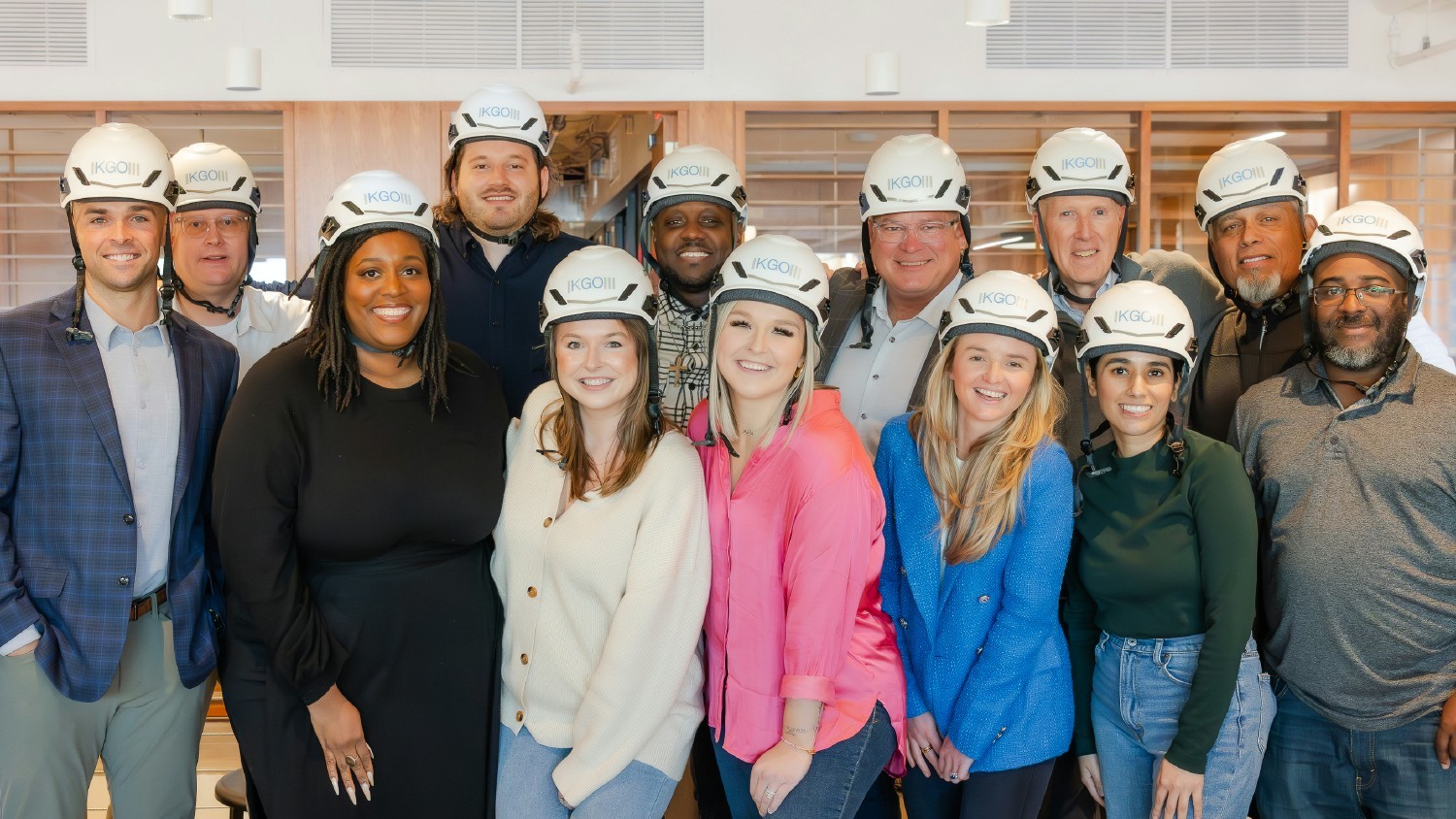 Some of our team sporting new hard hats.