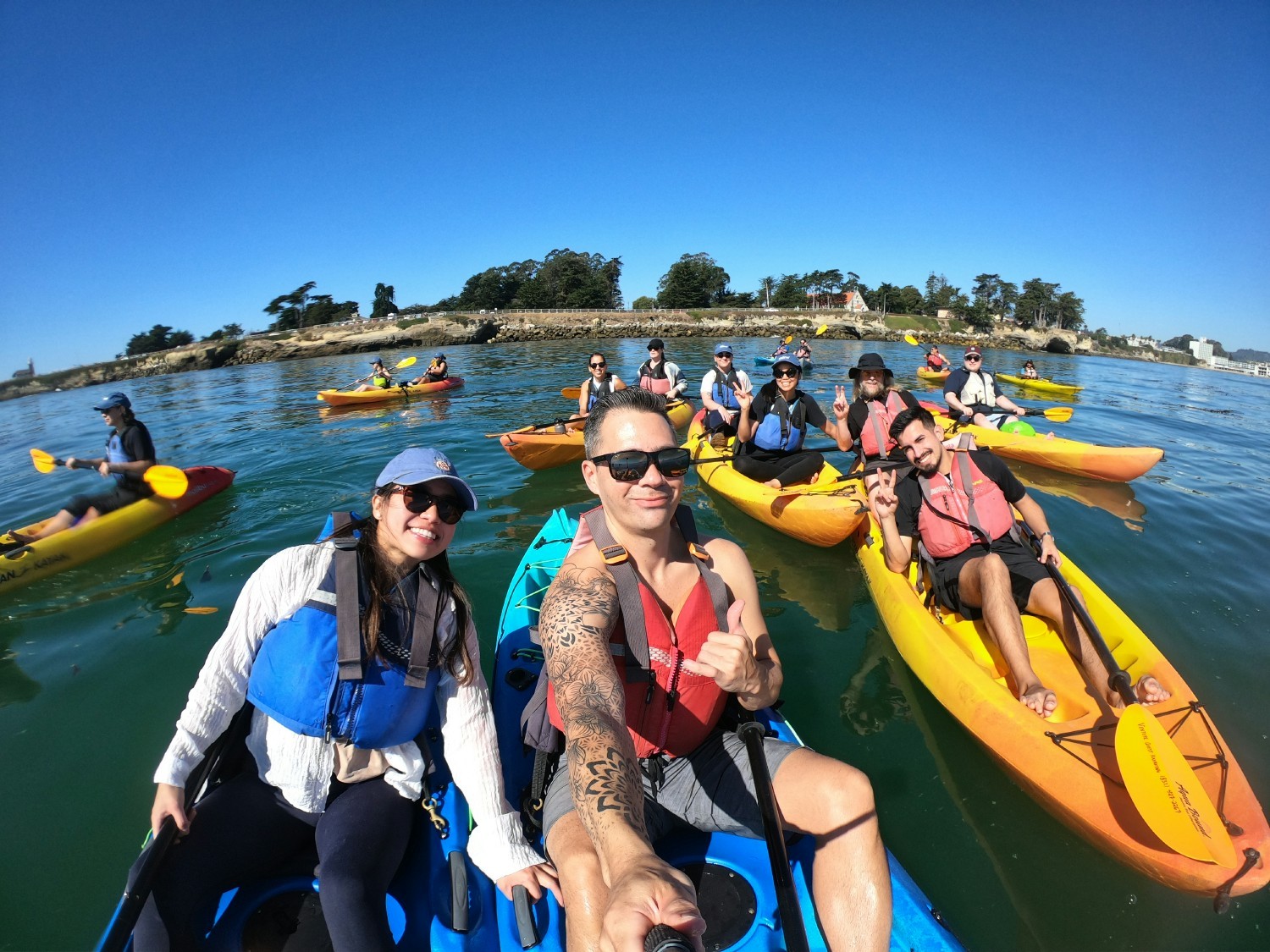 Santa Cruz retreat group kayaking shot
