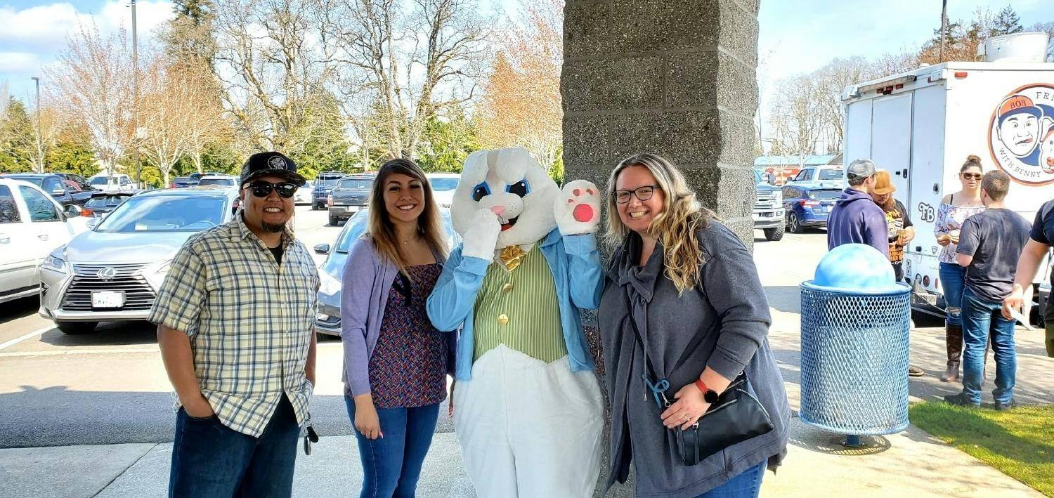 Our Party Planning Committee with this year's Easter Bunny!