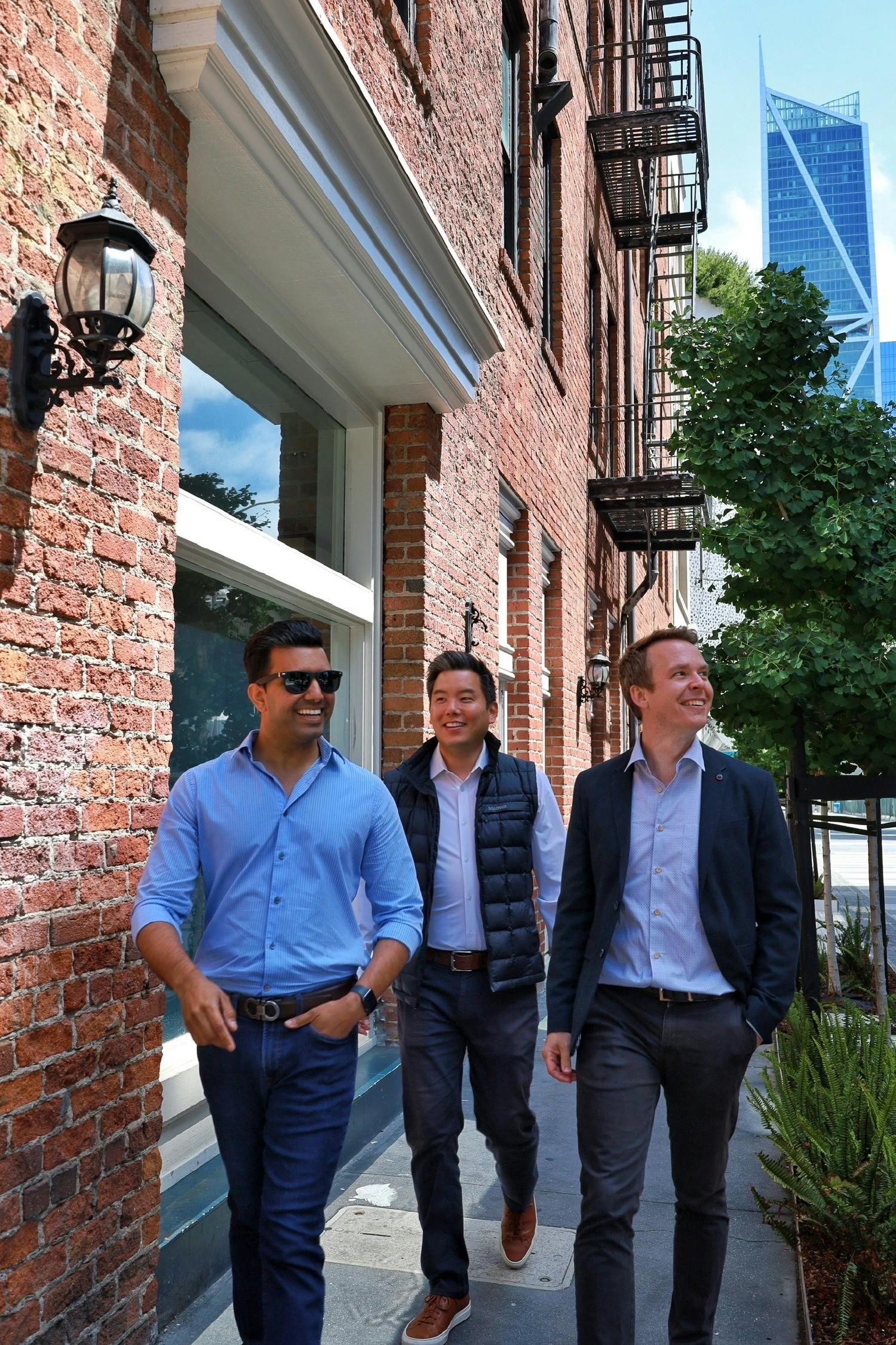 3 of the 4 co-founders taking a stroll in SF