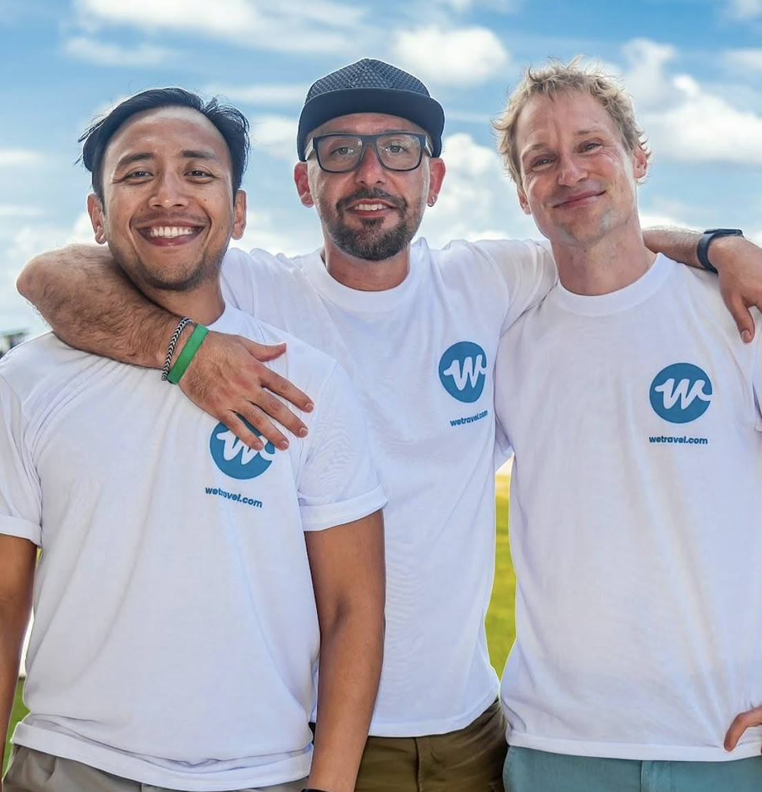 Our three WeTravel co-founders: Zaky from Indonesia, Garib from Azerbaijian, Johannes from Switzerland. 
