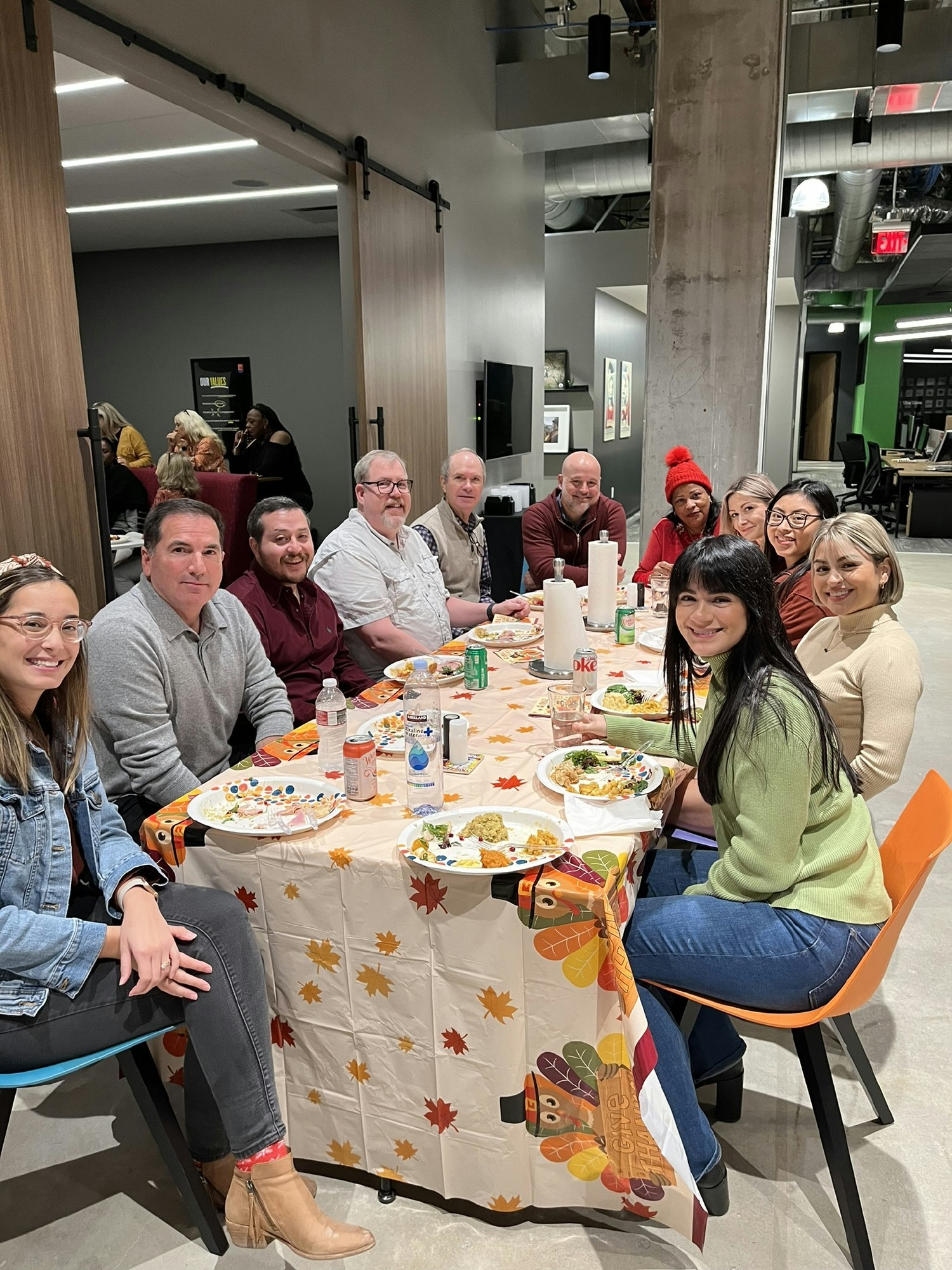 Our Houston team enjoying an agency Thanksgiving lunch.