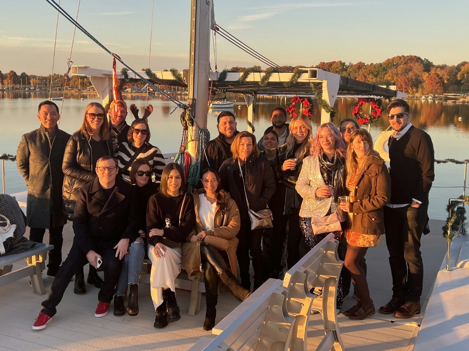During our Holiday party, the Dallas team went on a sailboat at sunset.