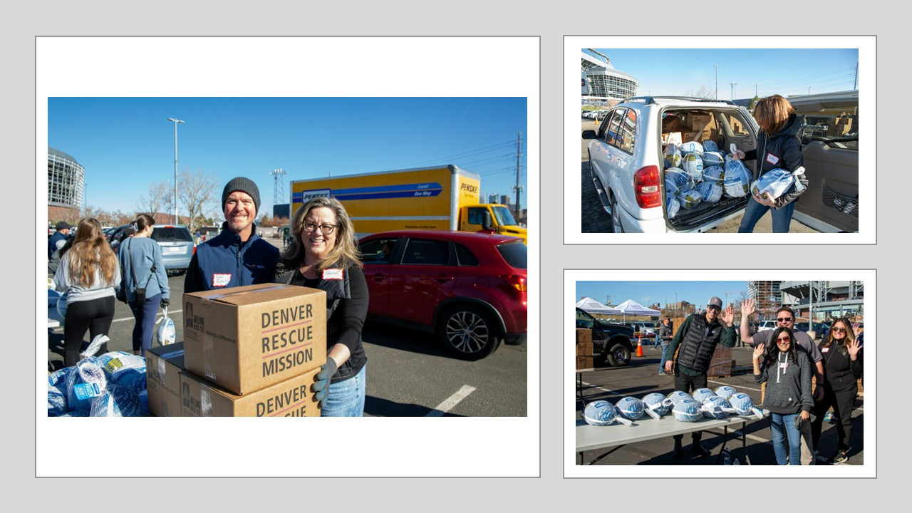 PAYTECH SALES TEAM WORKING AT THE DENVER RESCUE MISSION TURKEY TOSS 