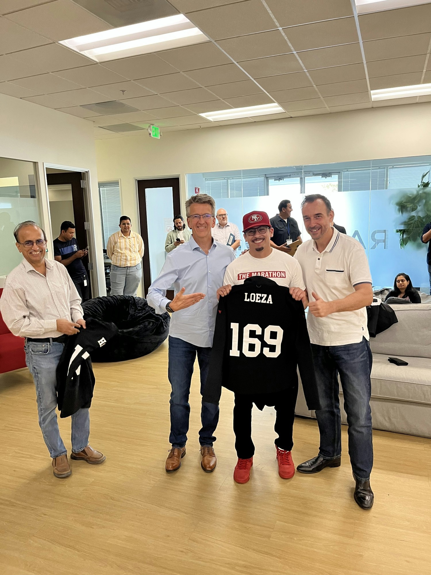 The 1st Trackerversary is a momentous occasion where we present employees with a custom jacket (name + employee number).
