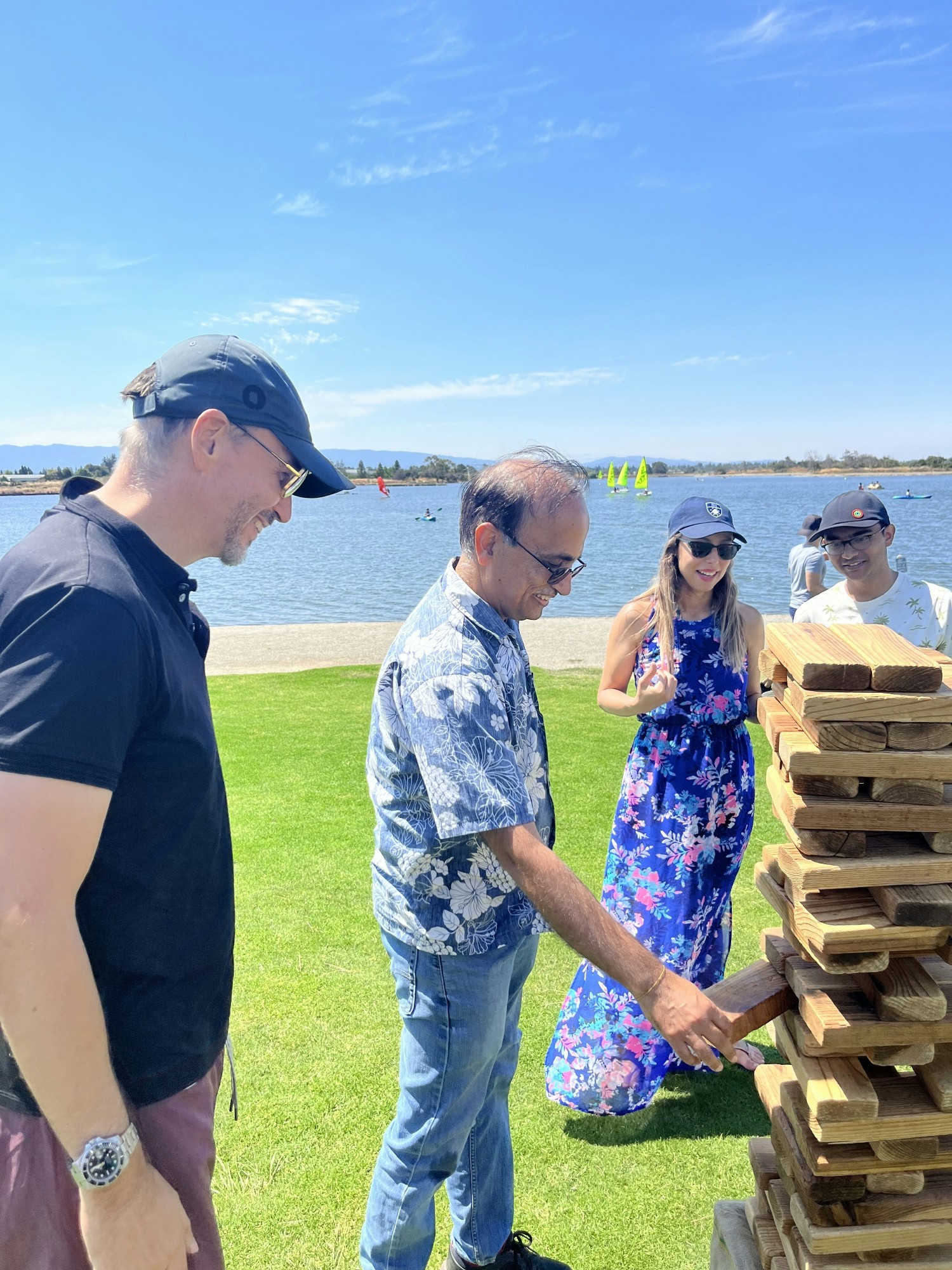 Our Co-founders Erik and Ajay got creative with the giant Jenga at our company picnic.