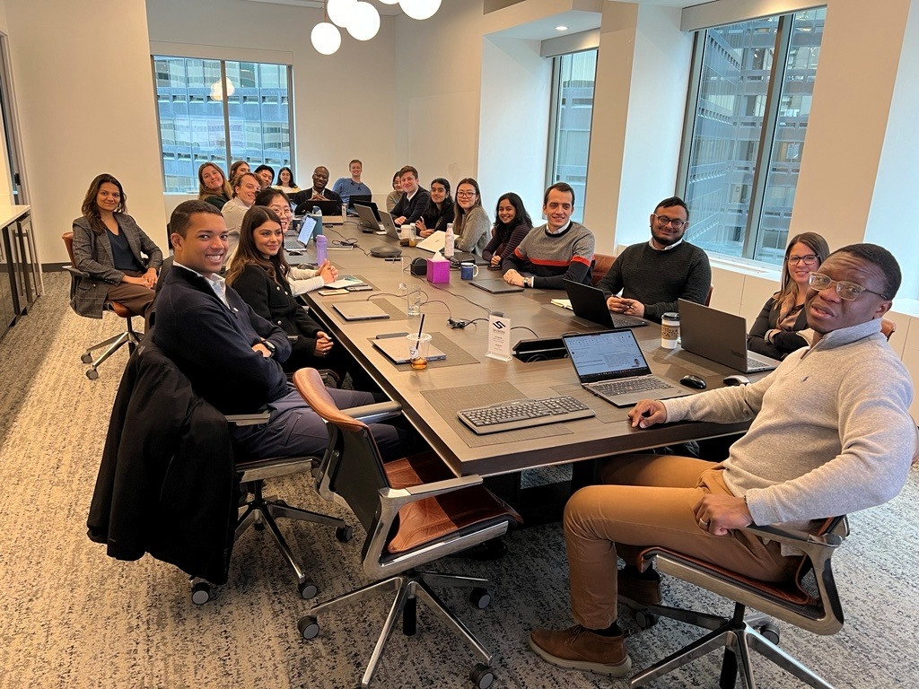 Team kicks off the start of a project with an in-person meeting in Boston office